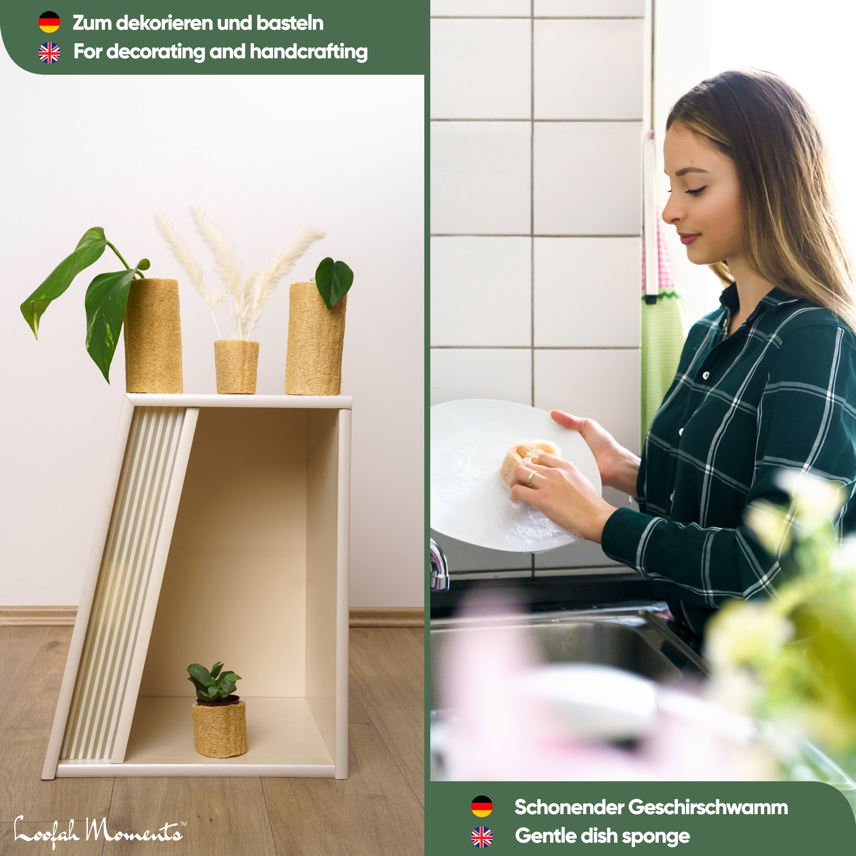 Loofah Moments™ - Luffa Gurke ungebleicht